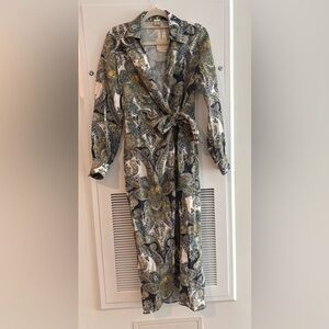 chinese dress ladies Midi linen dress BOHOL in Green